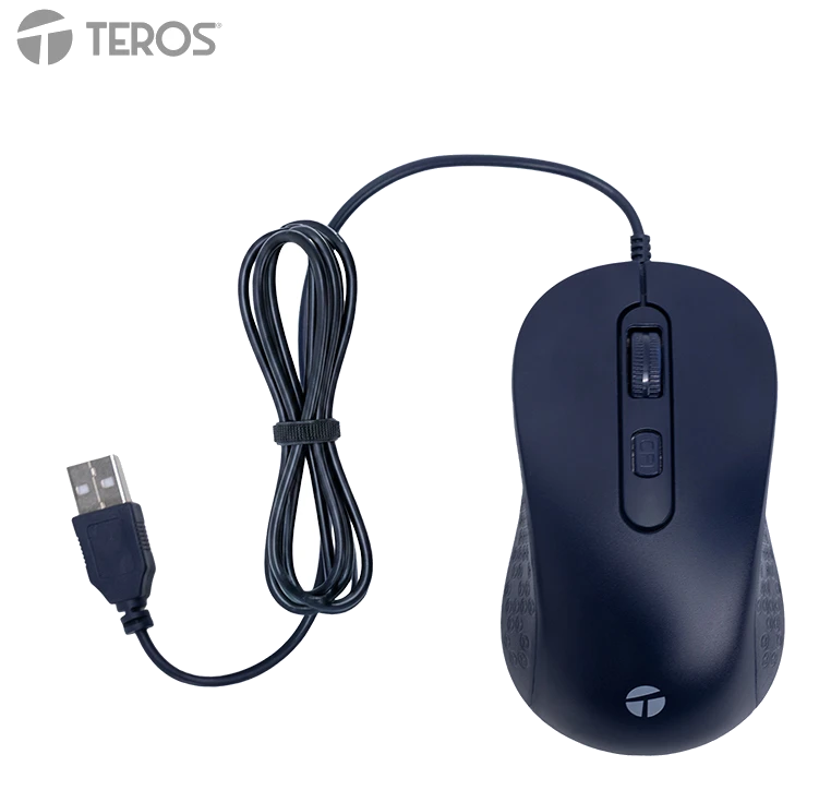 Mouse óptico Teros Te-1243s, 2000 Dpi, Usb, 4 Botones, Azul