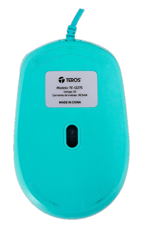 Mouse óptico TEROS TE-1227S, 800-1200-1600 DPI, USB, 4 botones, color verde