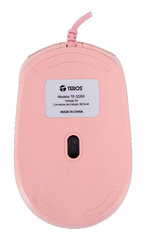 Mouse Óptico Teros TE-1226S, 800-1200-1600 DPI, USB, 4 Botones, Color Rosado