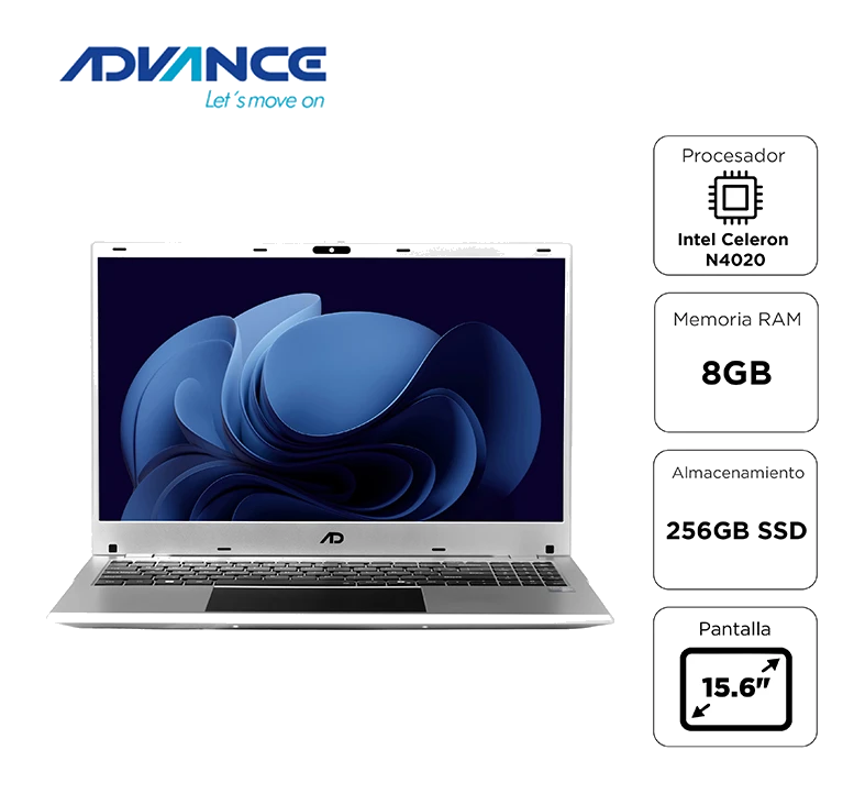 Notebook Advance Nv9855 15.6" Celeron N4020 1.10 Ghz 8gb Ram 256gb Ssd