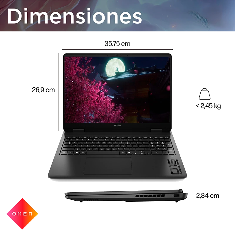 Notebook Hp Omen Gaming 16-ap0007la, 16" 2k Ips Amd Ryzen 9 8940hx Hasta 5.3ghz, 24gb Ddr5 — vista 2