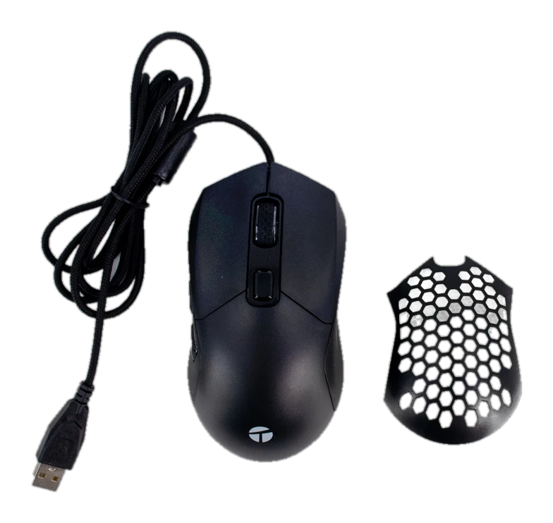 Mouse gamer TEROS TE-1232G, DPI hasta 7200, RGB, 7 botones, óptico, negro