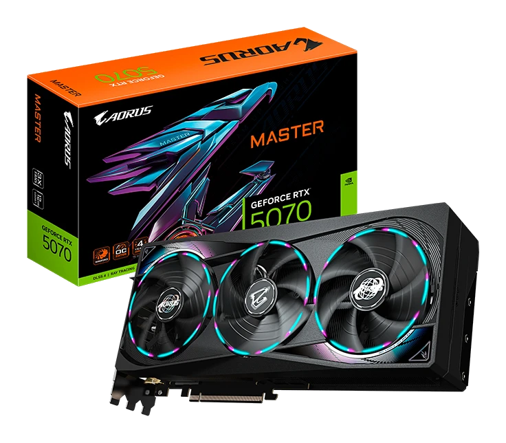 Tarjeta De Video Gigabyte Aorus Geforce Rtx 5070 Master 12g, 12 Gb Gddr7, Pcie Gen 5.0