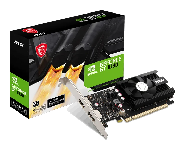 Tarjeta De Video Msi Geforce Gt 1030 4gd4 Lp Oc, 4gb Ddr4, Pci Express 3.0 X16 (x4)