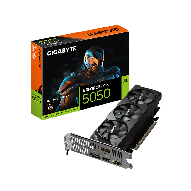 Tarjeta de video GIGABYTE GeForce RTX 5050 OC Low Profile 8G, 8 GB GDDR6, PCIe Gen 5.0