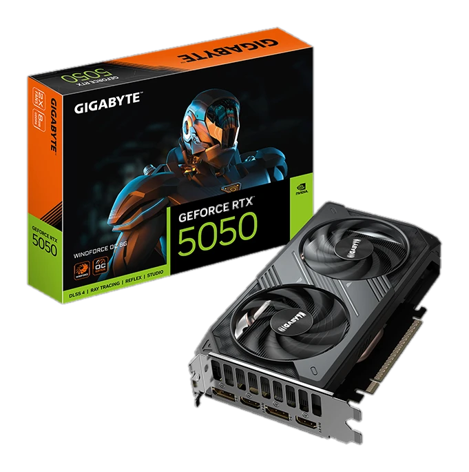 Tarjeta de video GIGABYTE GeForce RTX 5050 WINDFORCE OC 8G, 8 GB GDDR6, PCIe Gen 5.0