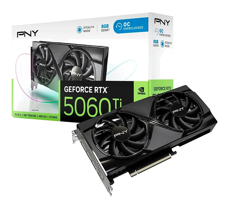 Tarjeta De Video Pny Geforce Rtx 5060 Ti Oc, 8gb Gddr7, Pci Express 5.0 X8