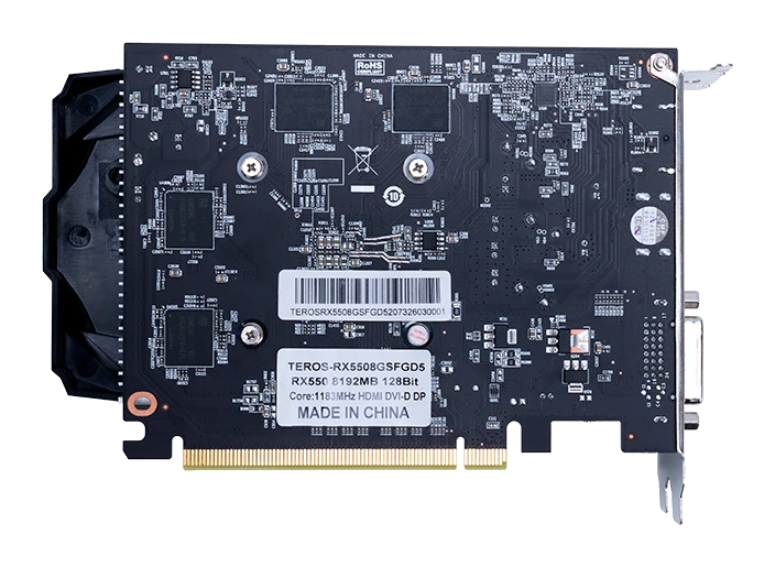 Tarjeta de video TEROS AMD Radeon RX 550 8GB GDDR5, PCI Express Gen 3.0 x16 (x8)