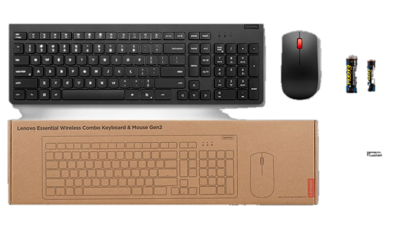 Teclado + Mouse inalámbricos Lenovo Essential Combo Gen2, Negro, Español (LA) 171