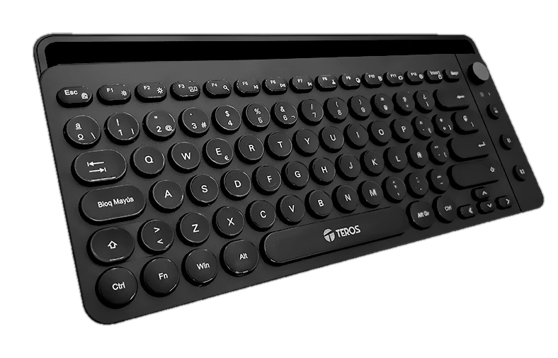 Teclado inalámbrico TEROS TE-4064N, 2.4 GHz, bluetooth 3.0 / 5.2, 80 teclas, negro