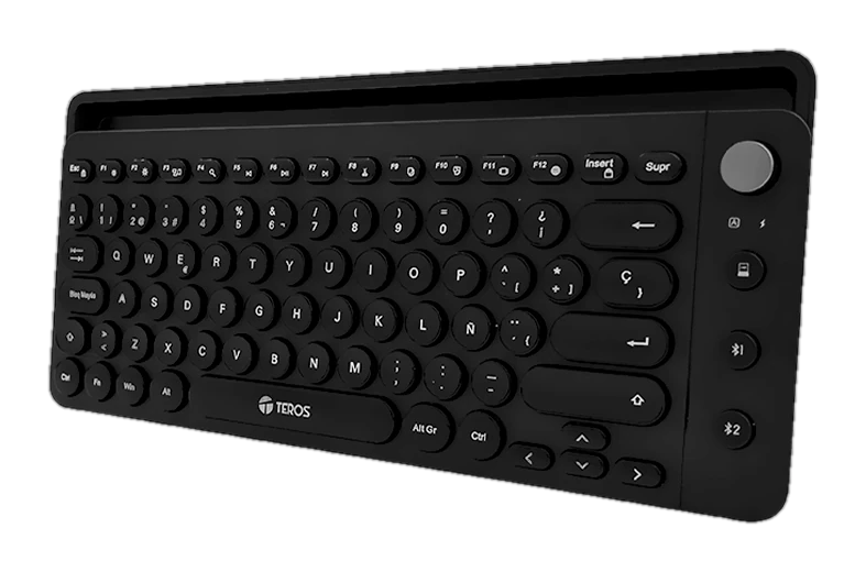 Teclado inalámbrico TEROS TE-4064N, 2.4 GHz, bluetooth 3.0 / 5.2, 80 teclas, negro