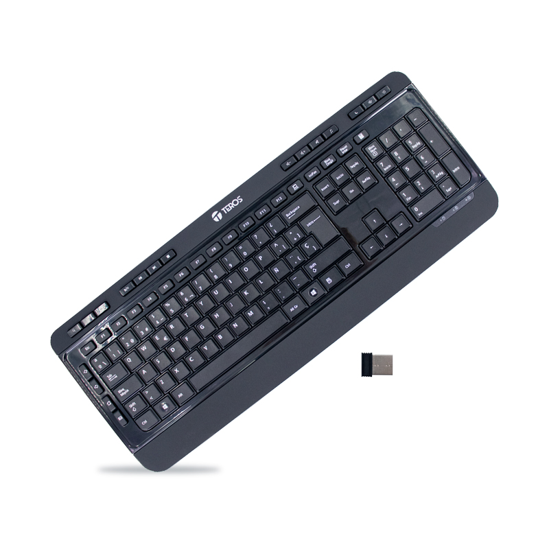 Teclado Inalámbrico Teros Te-4074cs, 2.4ghz, Usb, Negro