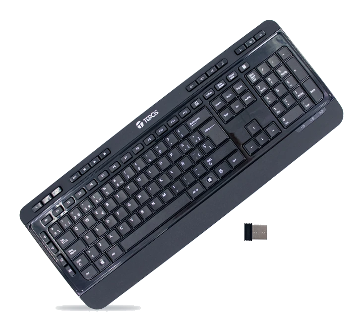 Teclado Inalámbrico Teros Te-4074cs, 2.4ghz, Usb, Negro