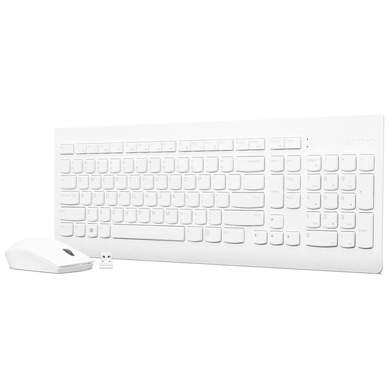 Kit De Teclado + Mouse Combo, Lenovo 510, Inalámbrico, Color Blanco