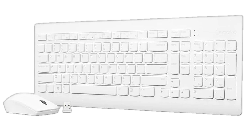 Kit De Teclado + Mouse Combo, Lenovo 510, Inalámbrico, Color Blanco
