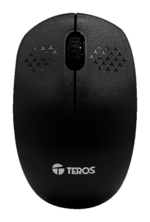 Kit teclado y mouse TEROS TE-4071S, inalámbrico, 2.4 GHz, acabado elegante, negro, español