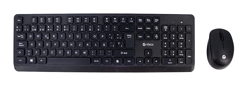 Kit Inalámbrico Teclado + Mouse Teros Te-5011cs, 2.4ghz, 1000dpi, Español, Negro
