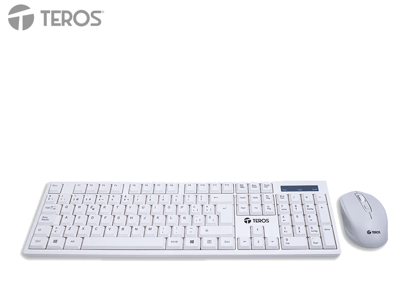 Combo Inalámbrico Teclado + Mouse Teros Te-5016s, Blanco