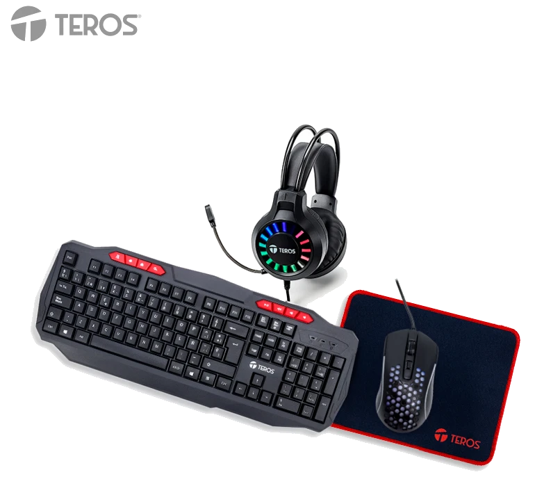 Kit Gamer 4 En 1 Teclado + Mouse + Auriculares + Mousepad Teros Te-5016s
