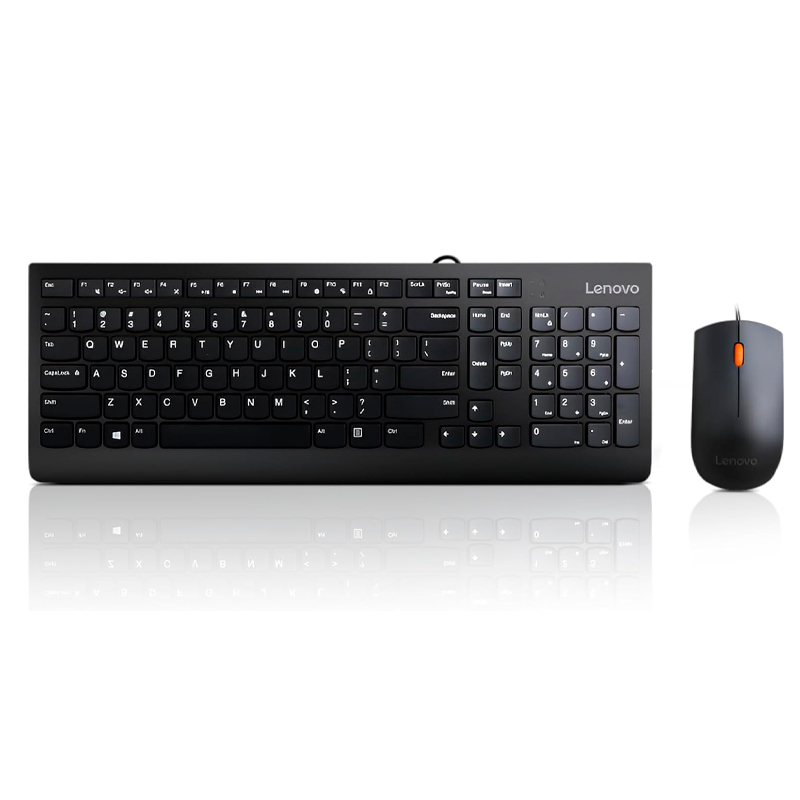 Kit Combo Teclado + Mouse Lenovo 300, Interfaz Usb, Ambidiestro, Diseño Elegante.