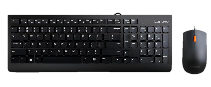 Kit Combo Teclado + Mouse Lenovo 300, Interfaz Usb, Ambidiestro, Diseño Elegante.