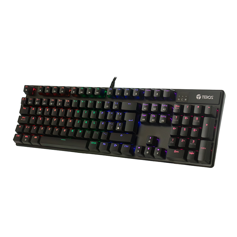 Teclado Mecánico Te-4068g, Retroiluminación Rainbow, Usb 2.0, Español, Color Negro — vista 2
