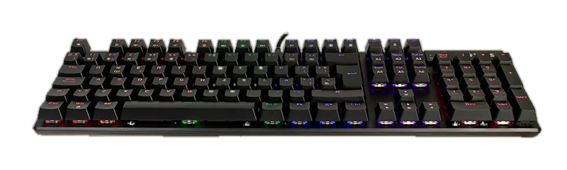 Teclado mecánico TE-4068G, retroiluminación rainbow, USB 2.0, español, color negro