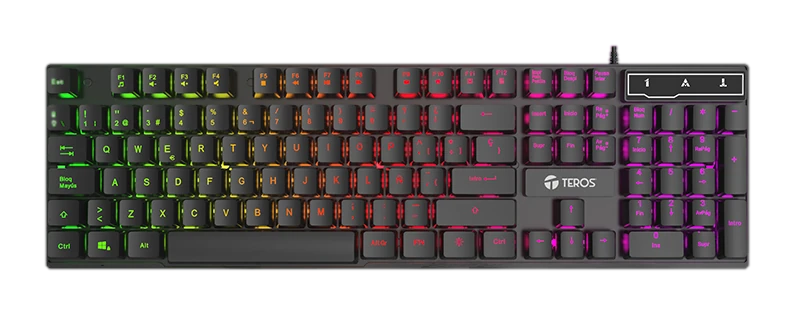 Teclado Gamer Teros Te-4072g, Rgb, Usb, Negro