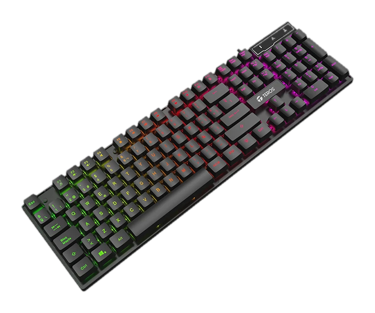 Teclado Gamer Teros Te-4072g, Rgb, Usb, Negro — vista 2