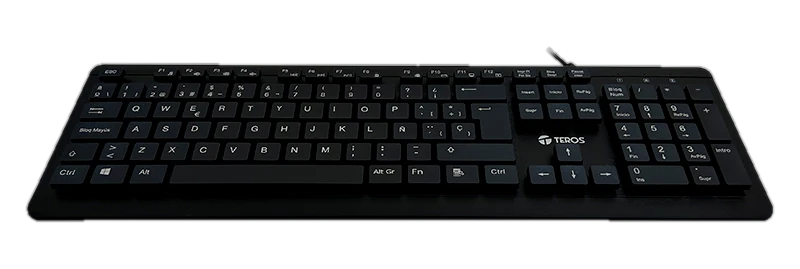 Teclado lavable TEROS TE-4065N, IPX7, USB, negro