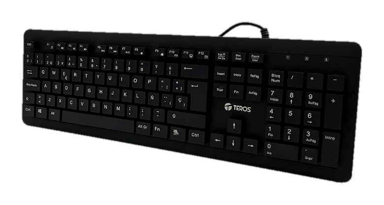 Teclado lavable TEROS TE-4065N, IPX7, USB, negro
