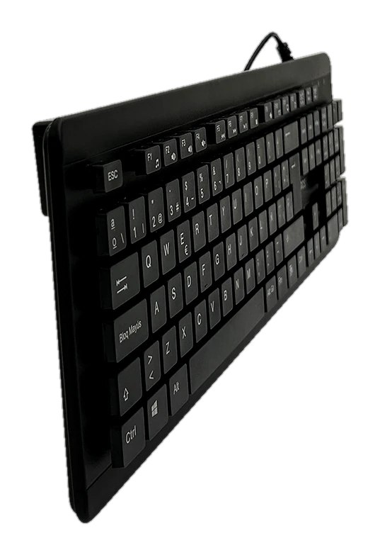 Teclado lavable TEROS TE-4065N, IPX7, USB, negro
