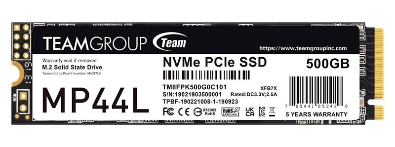 Unidad De Estado Solido Teamgroup Mp44l 500gb, M.2, Pci-e 4.0 X4 Con Nvme 1.4