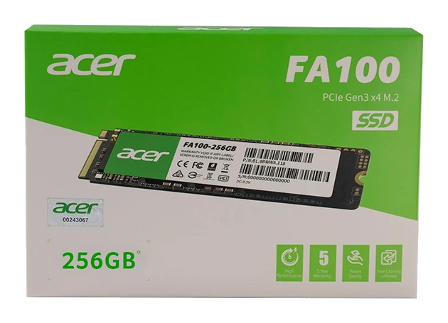 Unidad en Estado Solido (SSD) Acer FA100 256GB M.2 PCIe NVMe