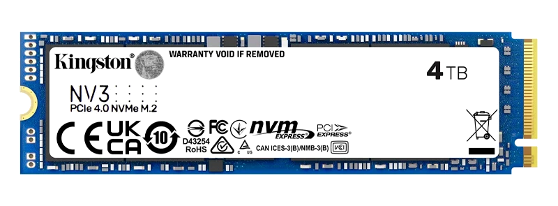 Unidad En Estado Solido Kingston 4000gb Nv3 Pcie 4.0 Nvme M.2 Ssd
