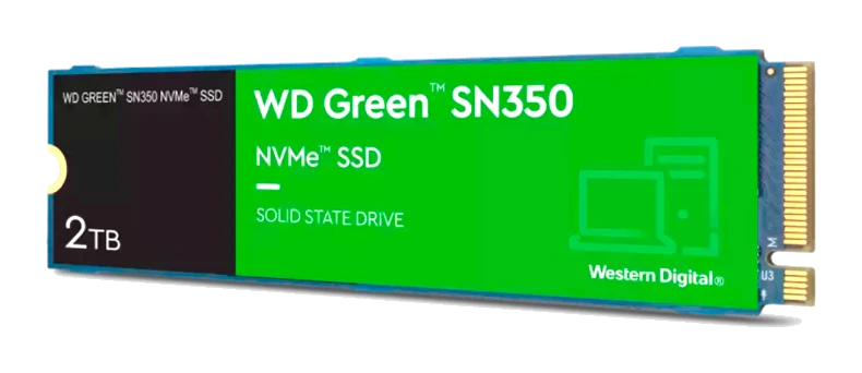 Unidad En Estado Solido Western Digital Green Sn350 Nvme 2tb M.2 2280, Pcie Gen3 X4