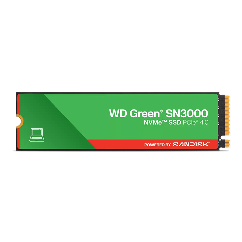 Unidad En Estado Solido Wd Green Sn3000 Nvme 500gb M.2 2280, Pcie Gen 4.0 X4, Nvme