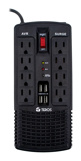 Estabilizador De Voltaje Teros Te-7180 Avr1200va / 600w 184-276 Vac