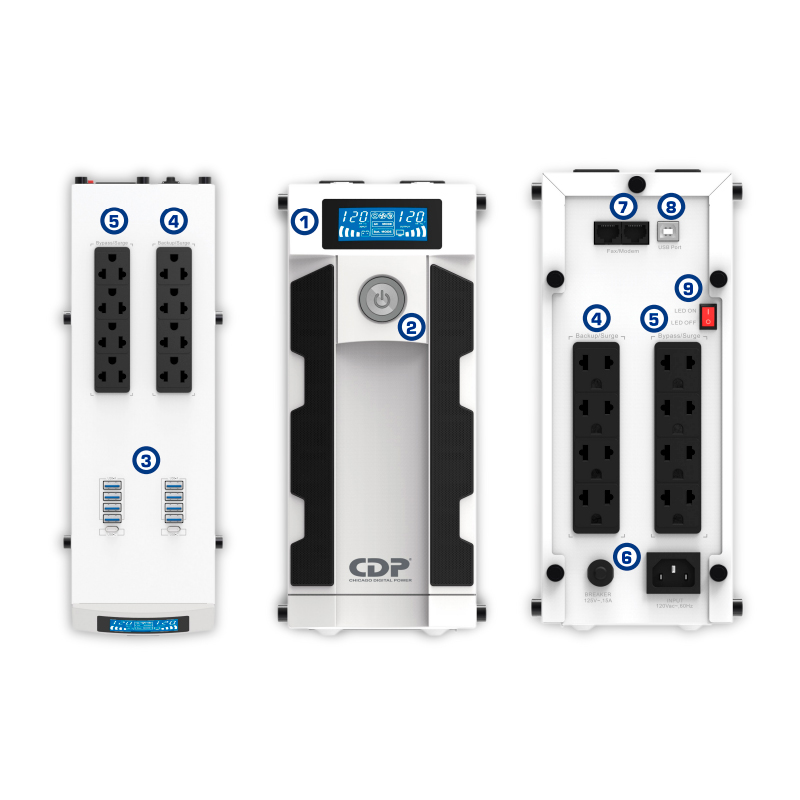 Ups Interactivo Cdp (chicago Digital Power) Gsmart 1516i, 1500va/900w — vista 2