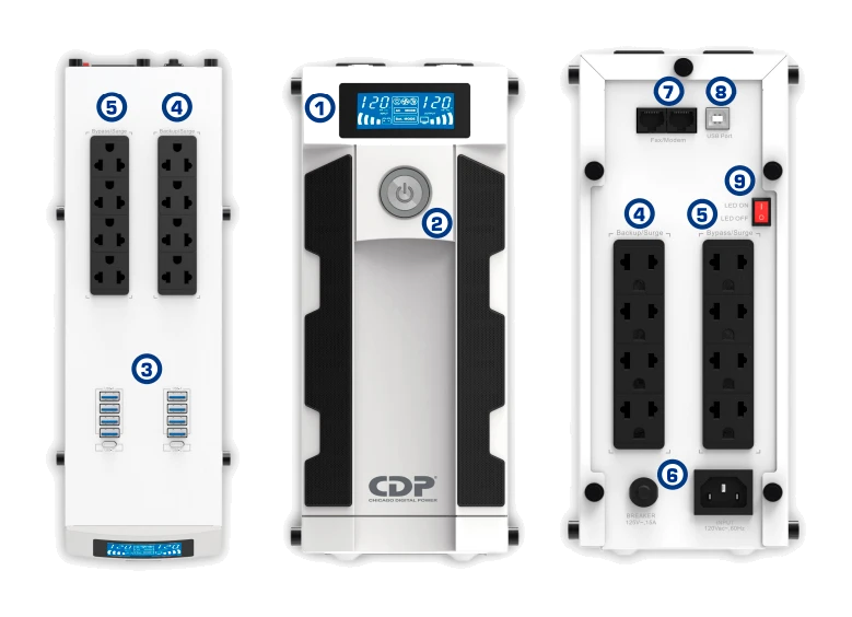 Ups Interactivo Cdp (chicago Digital Power) Gsmart 1516i, 1500va/900w — vista 2